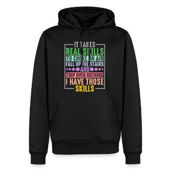 It Takes Real Skills To Choke On Air 8 - Männer Premium Bio Hoodie - Schwarz - Vorne - Nico (187cm)