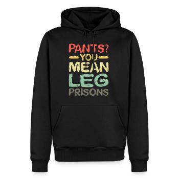 Pantalon tu veux dire jambe prisons 22 - Sweat à capuche Premium bio Homme - noir - Devant - Nico (187cm)