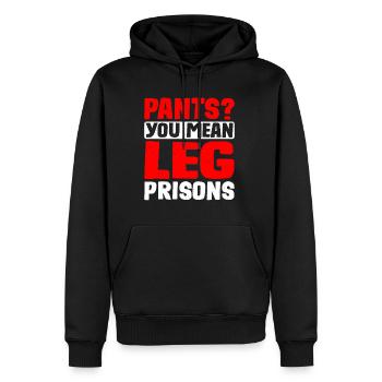 Pantalon tu veux dire jambe prisons 23 - Sweat à capuche Premium bio Homme - noir - Devant - Nico (187cm)