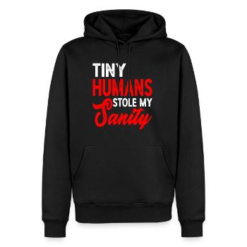 Tiny Humans Stole My Sanity 5 - Männer Premium Bio Hoodie - Schwarz - Vorne - Nico (187cm)