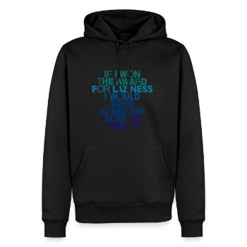 Si j’ai gagné le prix de la paresse 4 - Sweat à capuche Premium bio Homme - noir - Devant - Nico (187cm)