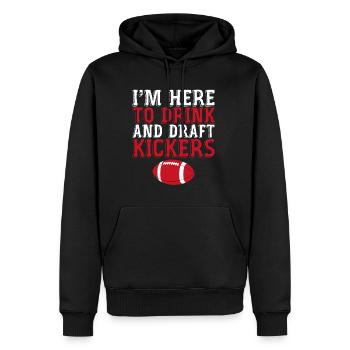 I'm Here To Drink And Draft Kickers 4 - Männer Premium Bio Hoodie - Schwarz - Vorne - Nico (187cm)