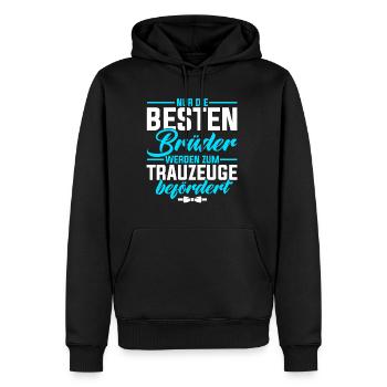 Trauzeuge Hochzeit Heirat JGA Party Bester Bro Bru - Männer Premium Bio Hoodie - Schwarz - Vorne - Nico (187cm)