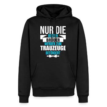 Trauzeuge Hochzeit Heirat JGA Party Bester Bro Bru - Männer Premium Bio Hoodie - Schwarz - Vorne - Nico (187cm)