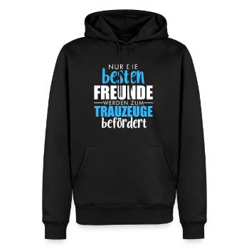 Trauzeuge Hochzeit Heirat JGA Party Bester Bro Bru - Männer Premium Bio Hoodie - Schwarz - Vorne - Nico (187cm)