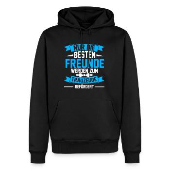 Trauzeuge Hochzeit Heirat JGA Party Bester Bro Bru - Männer Premium Bio Hoodie - Schwarz - Vorne - Nico (187cm)