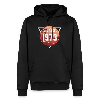50e anniversaire Vintage 1973 Chemise - Sweat à capuche Premium bio Homme - noir - Devant - Nico (187cm)