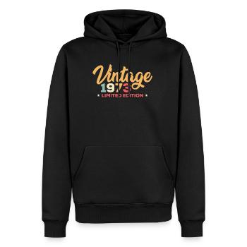 50e anniversaire Vintage Retro 1973 Chemise - Sweat à capuche Premium bio Homme - noir - Devant - Nico (187cm)