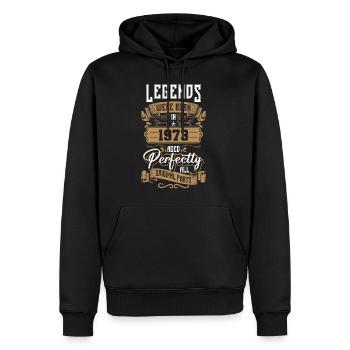 Chemise cadeau 50e anniversaire 1973 - Sweat à capuche Premium bio Homme - noir - Devant - Nico (187cm)