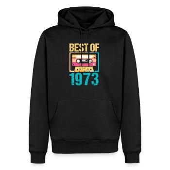 Best Of Cassette 1973 50th Birthday Shirt - Sweat à capuche Premium bio Homme - noir - Devant - Nico (187cm)