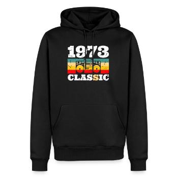 1973 Vintage Retro Radio Classic - Männer Premium Bio Hoodie - Schwarz - Vorne - Nico (187cm)