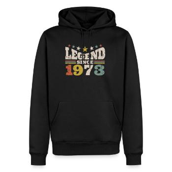 Légende depuis 1973 Chemise Cadeau 50e anniversaire - Sweat à capuche Premium bio Homme - noir - Devant - Nico (187cm)