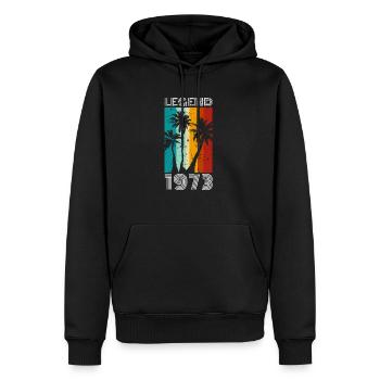 Legend Palm Beach 1973 50e anniversaire Chemise - Sweat à capuche Premium bio Homme - noir - Devant - Nico (187cm)