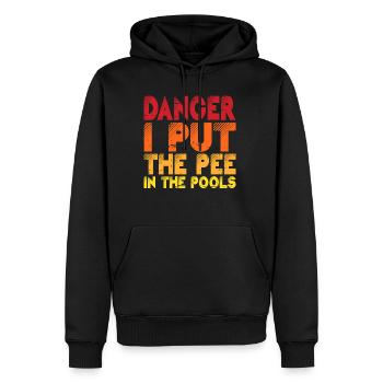 Danger I Put The Pee In The Pools 2 - Männer Premium Bio Hoodie - Schwarz - Vorne - Nico (187cm)