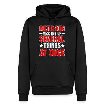 Multitasking, Messing Up Several Things At Once - Männer Premium Bio Hoodie - Schwarz - Vorne - Nico (187cm)