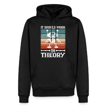 Cela devrait fonctionner en théorie 9 - Sweat à capuche Premium bio Homme - noir - Devant - Nico (187cm)