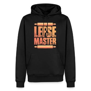 Lefse Master 12 - Men’s Premium Organic Hoodie - black - Front - Nico (187cm)