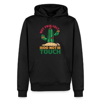 Pas amical, ne touchez pas 13 - Sweat à capuche Premium bio Homme - noir - Devant - Nico (187cm)
