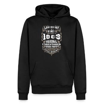 40e anniversaire 1983 Cadeau de chemise - Sweat à capuche Premium bio Homme - noir - Devant - Nico (187cm)