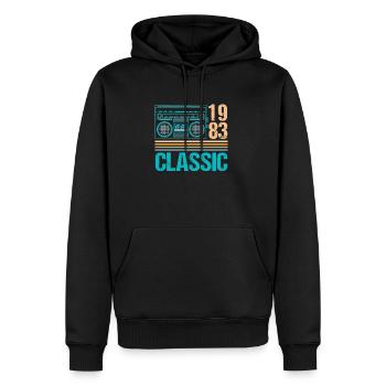 Radio 40. Geburtstag 1983 Shirt - Männer Premium Bio Hoodie - Schwarz - Vorne - Nico (187cm)