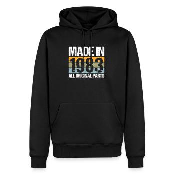 Fabriqué en 1983 40th Birthday Shirt Gift - Sweat à capuche Premium bio Homme - noir - Devant - Nico (187cm)