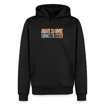 Awesome Since 1983 Shirt Geschenk - Männer Premium Bio Hoodie - Schwarz - Vorne - Nico (187cm)