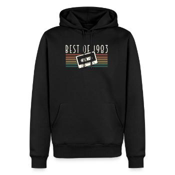 Best Of 1983 Cassette 40th Birthday Cassette - Sweat à capuche Premium bio Homme - noir - Devant - Nico (187cm)