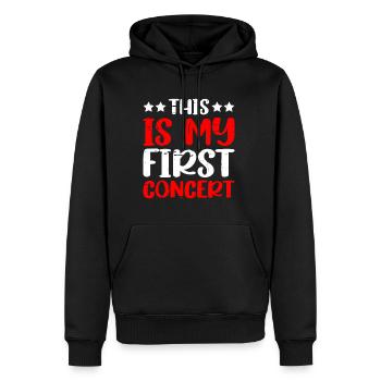 C’est mon premier concert 44 - Sweat à capuche Premium bio Homme - noir - Devant - Nico (187cm)