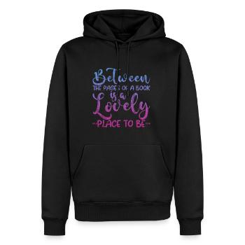 Between The Pages Of A Book Is A Lovely Place 3 - Männer Premium Bio Hoodie - Schwarz - Vorne - Nico (187cm)
