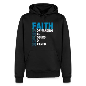 La foi transmet toutes les questions au ciel 2 - Sweat à capuche Premium bio Homme - noir - Devant - Nico (187cm)