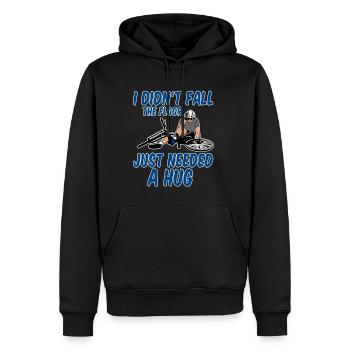 I Didn't Fall, The Floor Just Needed A Hug 4 - Männer Premium Bio Hoodie - Schwarz - Vorne - Nico (187cm)