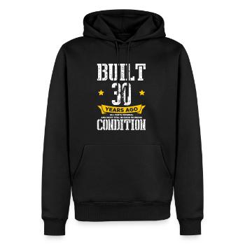 Built 30 Years Ago Shirt Geschenk - Männer Premium Bio Hoodie - Schwarz - Vorne - Nico (187cm)