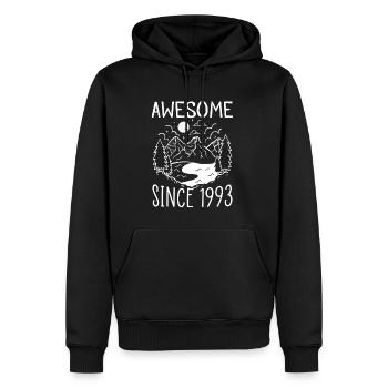Awesome Since 1993 30. Geburtstag Shirt Geschenk - Männer Premium Bio Hoodie - Schwarz - Vorne - Nico (187cm)