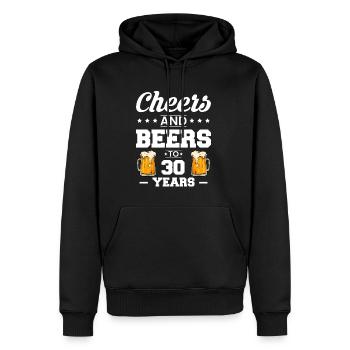 Cheers And Beers To 30 Years Shirt Gift - Sweat à capuche Premium bio Homme - noir - Devant - Nico (187cm)