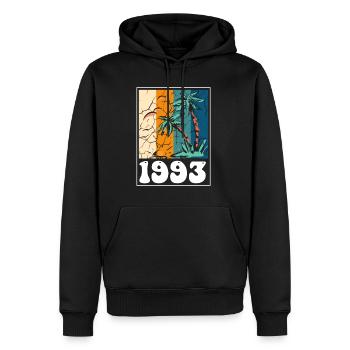 Cadeau de chemise Vintage Retro 1993 - Sweat à capuche Premium bio Homme - noir - Devant - Nico (187cm)