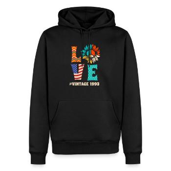 Vintage 1993 30th Birthday Shirt Love - Sweat à capuche Premium bio Homme - noir - Devant - Nico (187cm)