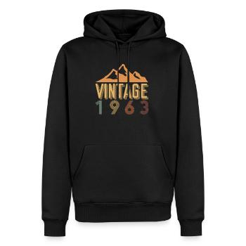 Vintage 1963 60th Birthday Shirt Gift - Sweat à capuche Premium bio Homme - noir - Devant - Nico (187cm)