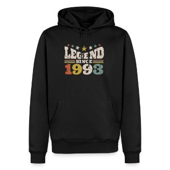 Légende depuis 1993 30e anniversaire Cadeau de chemise - Sweat à capuche Premium bio Homme - noir - Devant - Nico (187cm)