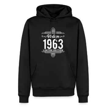 Vintage 1963 60th Birthday Shirt Gift - Sweat à capuche Premium bio Homme - noir - Devant - Nico (187cm)