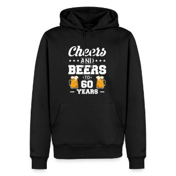 Cheers And Beers To 60 Years Shirt - Männer Premium Bio Hoodie - Schwarz - Vorne - Nico (187cm)