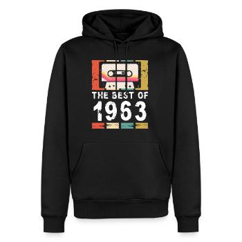 Vintage Best Of 1963 60. Geburtstag Kassette - Männer Premium Bio Hoodie - Schwarz - Vorne - Nico (187cm)