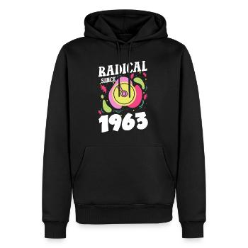 Radical depuis 1963 Cadeau du 60e anniversaire - Sweat à capuche Premium bio Homme - noir - Devant - Nico (187cm)