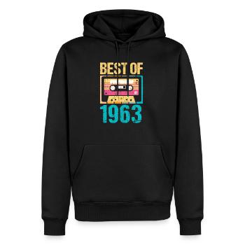 Best Of 1963 Kassette 60. Geburtstag Shirt - Männer Premium Bio Hoodie - Schwarz - Vorne - Nico (187cm)