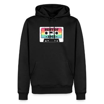 Best Of 1963 60. Geburtstag Geschenk Kassette - Männer Premium Bio Hoodie - Schwarz - Vorne - Nico (187cm)