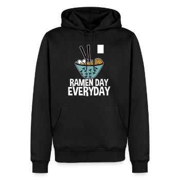 Ramen Day Tous les jours 4 - Sweat à capuche Premium bio Homme - noir - Devant - Nico (187cm)