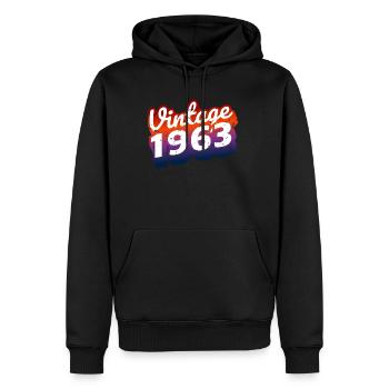 Vintage Retro 1963 60th Birthday Cadeau - Sweat à capuche Premium bio Homme - noir - Devant - Nico (187cm)