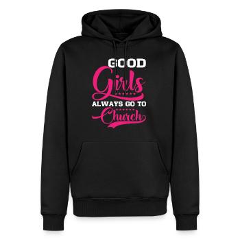 Good Girls Always Go To Church 6 - Men’s Premium Organic Hoodie - black - Front - Nico (187cm)