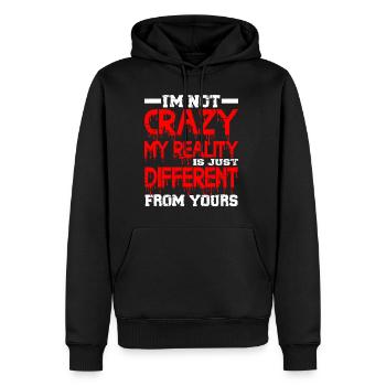 Ma réalité est juste différente de la vôtre 13 - Sweat à capuche Premium bio Homme - noir - Devant - Nico (187cm)