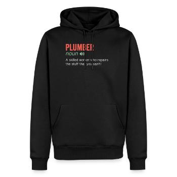 Plumber Noun Funny humor quote - Männer Premium Bio Hoodie - Schwarz - Vorne - Nico (187cm)
