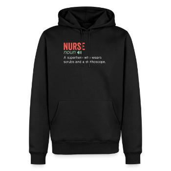 Nom infirmier Citation humoristique amusante - Sweat à capuche Premium bio Homme - noir - Devant - Nico (187cm)